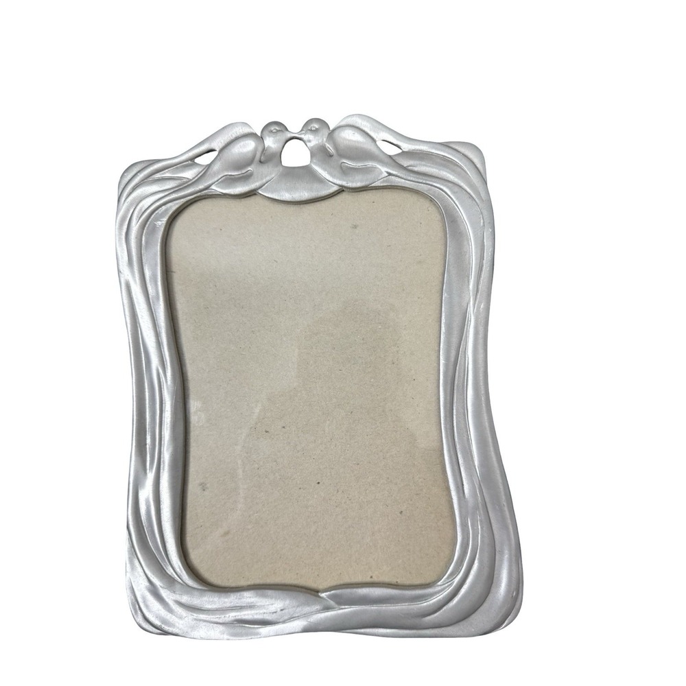 Vintage SEAGULL CANADA PEWTER  Photo Frame Art Nouveau Style doves